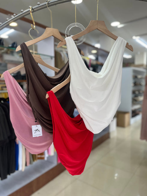 Cowl Neckline Sleeveless Tops